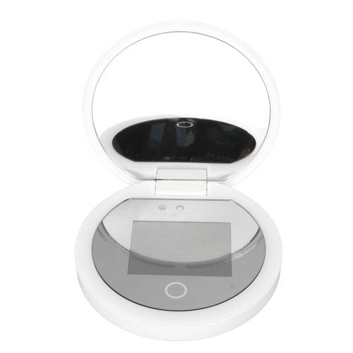 Yunir Mirror Sunscreen Testing Camera, 2X Magnification Lighted Travel Makeup Mirror with Rechargeable, Round 3.5inch Pocket Mirror with Folding for Outdoor