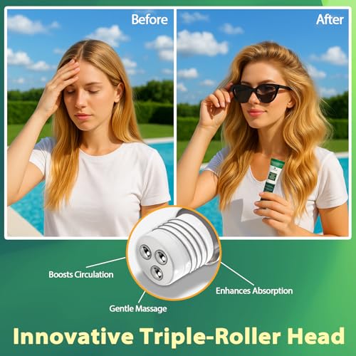 Hair Growth Serum Roll-On: Advanced Scalp Stimulator with 16 Botanical Extracts Veganic Natural Hair Growth Oil for Thicker Fuller Hair (2 Pack (2 * 20ml, Mint)