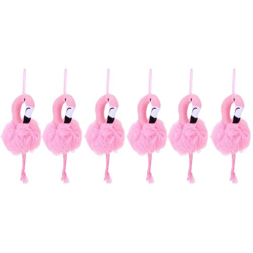 Beaupretty 6 Pcs Flamingo Bath Balls for Kids - Soft Shower Sponges for Gentle Skin Massage and Deep Cleansing Suitable for Home and Hotel Bathing 10.23X4.72X7.08 Inches