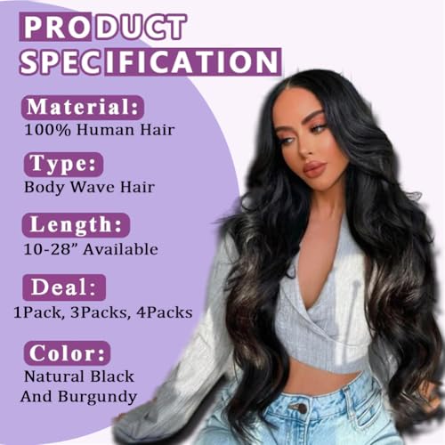 12A Human Hair Bundles With 2X6 Hd Lace Closure (20 22 24+18 Inch) Body Wave Brazilian 100% Human Hair Bundles With Closure