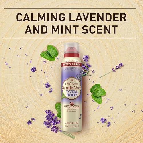 Old Spice Whole Body Deodorant for Men, Total Body Deodorant, Lavender + Mint, Aluminum Free Deodorant Spray for 24/7 Freshness Whole Body Deo 3.5 oz (Pack Of 3)