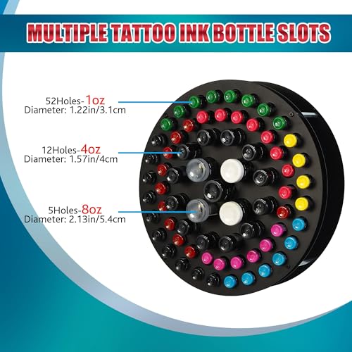 Poarmeey Tattoo Ink Holder, 69 Holes Tattoo Paint Holder and Tattoo Paint Display Holders Support Equipment for Tattoo Artists (Holder Only)