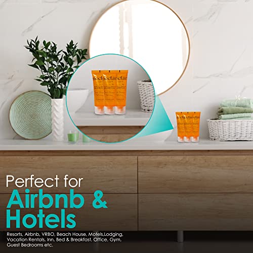 World Amenities Nectar Bulk Shampoo | 300 Count, 1 oz | Sweet Orange Blossom, Mini Travel Size Toiletries (100% Recyclable Tube with Flip Top Cap), Airbnb Rentals, Suitable for All Hair Types