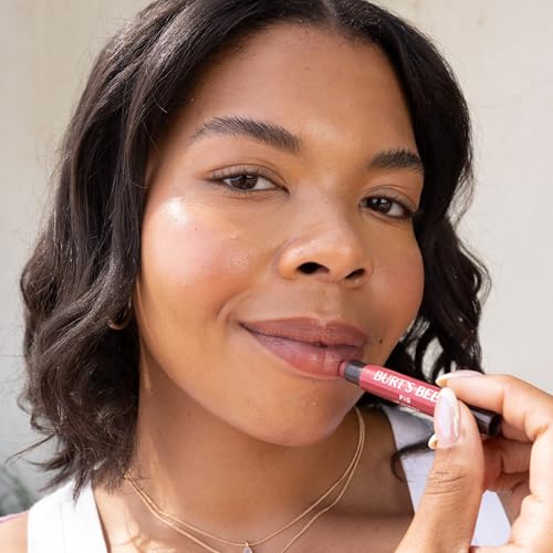 Burt's Bees Shimmer Lip Tint Stocking Stuffers Set, Moisturizing for All Day Hydration with Natural Glowy Pigmented Finish & Buildable Color, Peony (4-Pack)