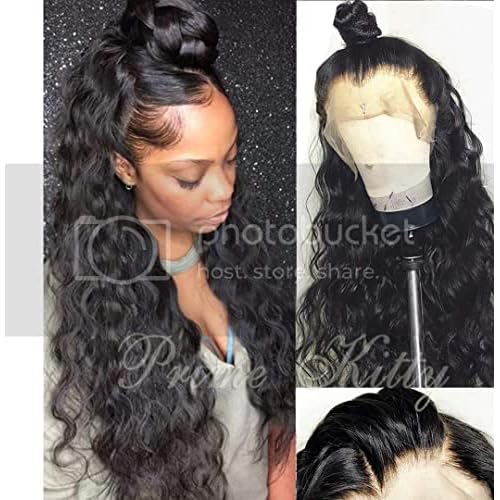 Human Hair Wigs for Black Women 180% Density Body Wave Brazilian Virgin Human Hair Lace Front Wigs with Baby Hair Glueless Lace Front Wig Loose Curly Wigs 12" 1B Human Hair Wigs