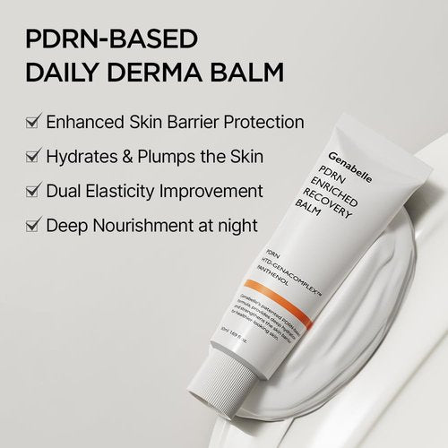 Genabelle PDRN Enriched Recovery Balm – 5,000 ppm PDRN & 10,000 ppm Panthenol Soothing Repair Cream for Sensitive Skin, Hydration & Barrier Strengthening, 50 ml (1.69 fl oz)