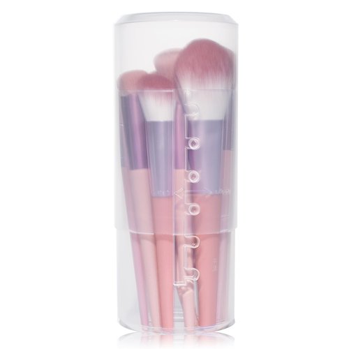 Karyluky Retractable Makeup Brush Holders, Clear Plastic Travel Makeup Brush Cup with Lid, Portable Cosmetic Brush Organizer Container, Dustproof Brushes Storage Case for Women Make-up Artist, 1pc
