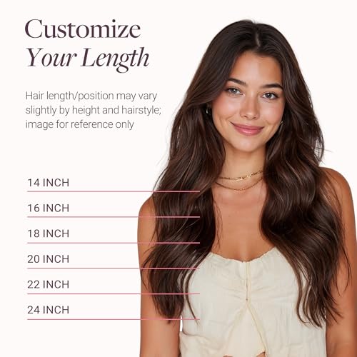 GOO GOO Wire Hair Extensions Human Hair, 4/27/4 Chocolate Brown with Caramel Blonde Balayage 12inch 70g, Invisible Wire Hair Extensions with Transparent, Seamless Fish Line Hairpiece