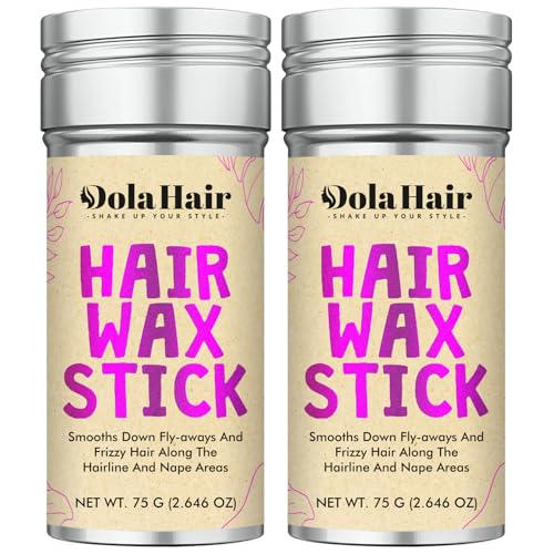 Dolahair Hair Wax Stick for Flyaways, Smoothing, and Slick Back - Hair Pomade for Women and Kids (2 Pack)