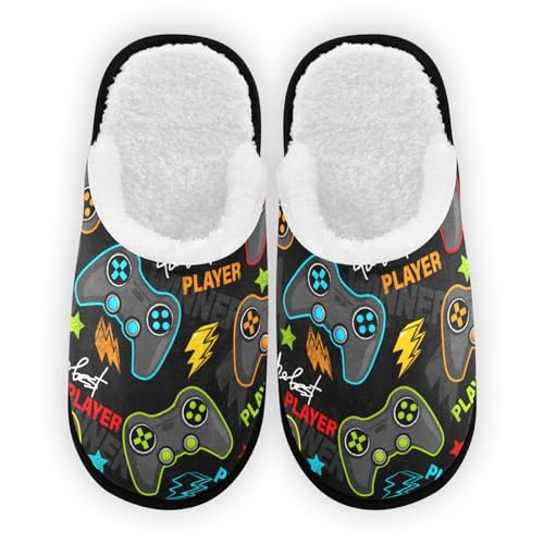Colorful Video Game Slippers Soft Non-Slip Indoor Women Men House Slippers Home Shoes