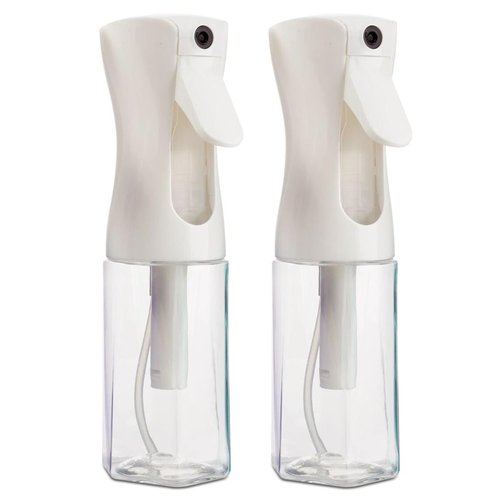 Practix 2 Pack Continuous Mist Spray Bottle – Ultra Fine Mist for Hair Styling, Salon Use, and Versatile Applications – Ideal for Plants, Cleaning, and Travel – 5 oz Clear Octagon Shape Empty Bottle