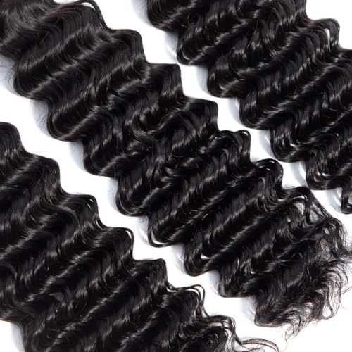 Cranberry Brazilian Virgin Hair Deep Wave Human Hair Bundles 1 Bundle 26 Inch 100% Unprocessed Virgin Hair Curly Waves Double Weft Wet and Wavy Bundles for Black Women