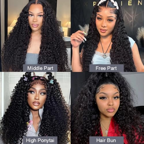 24 Inch Deep Wave Lace Front Wigs Human Hair 13x4 Lace Front Wigs Human Hair Pre Plucked Brazilian Curly Humanhair Wig 200 Density Glueless Frontal Wig