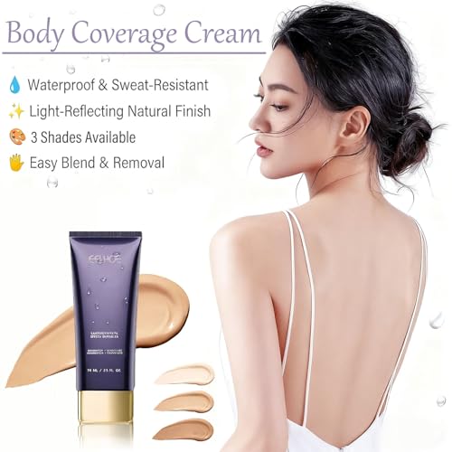 Body Coverage Perfector Waterproof, Body Perfector Skin Full Coverage, Body Makeup Waterproof No Transfer for Leg, Tattoo & Scar Cover-Up Makeup Long?Lasting 2.5oz(Lvory)