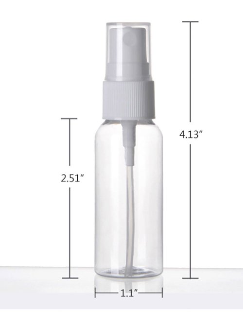 DayCount® Pack of 10 Spray Bottle, Empty Plastic Clear Small Portable Travel Bottles With Fine Mist Sprayer, Refillable Leak Proof Cosmetic Atomizers 30ml / 1oz