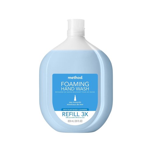 Method Foaming Hand Soap Sea Minerals Recyclable Bottle Biodegradable Formula, 28 fl oz (Pack of 4) + 28 oz (Pack of 1)