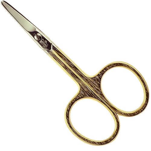 Camila Solingen CS01 Safety Tip Baby Nail Scissors for Manicure and Pedicure, Hypoallergenic Gold Grooming Scissors for Toddler Nail Care, Made of Stainless Steel in Solingen, Germany