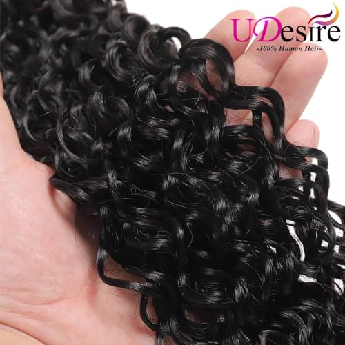 Water Wave Bundles Human Hair 1 Bundles 10Inch Water Wave Bundles 10A Brazilian 100% Unprocessed Virgin Human Hair Wet and Wavy Bundles Double Weft Curly Weave Natural Black