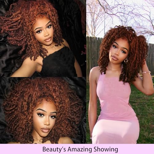 Brazilian Ginger Wig Lace Front Human Hair 13x4 350 Colored Bob Curly Human Hair Wig Pre Plucked 150% Density Invisible Lace Front Deep Wave Wig 14Inch