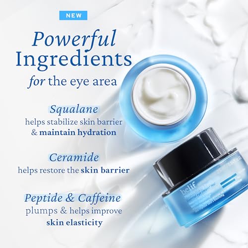 belif Peptide Eye Bomb, Anti-Aging Eye Cream for Wrinkles, Fine Lines, Crow¡¯s Feet & Eye Bags, 48hr Hydration with Ceramide, Squalane, Caffeine, Dermatologist-Tested Korean Skincare, 0.84 fl.oz