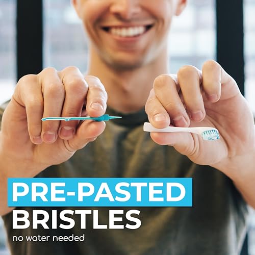 Brushee The Evolution Oral Care Whitening | Prepasted On-The-Go Whitening Toothbrushes | 4-in-1 (Paste + Brush + Floss + Pick) | Individually Wrapped | Disposable | Travel Toothbrushes (Pack of 36)