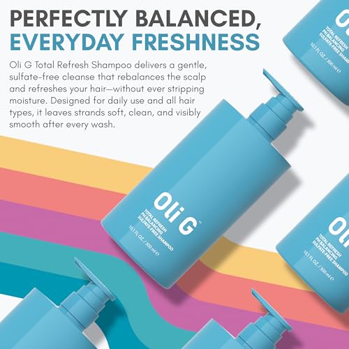 Oli G Total Refresh pH Balancing Shampoo ? Lightweight Daily Cleanser for All Hair Types ? With Marula Oil, Shea Butter & Quinoa Protein ? Hydrating, Anti-Frizz Formula ? 10.1 fl oz