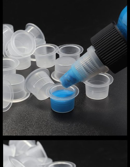 Tattoo Ink Caps - 100Pcs Medium Disposable Plastic Pigment Caps Cups for Tattoo Ink, Tattoo Supplies (Medium.13mm—100PCS)…