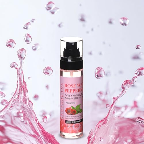 Moisturizing Rose Water and Peppermint Hair Scalp Refresher with Castor Oil for Locs and Dreadlocks - Natural Loc Care and Maintenance (3.4oz)