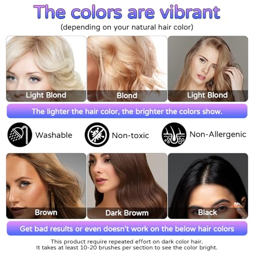 12 Color Glitter Hair Chalk with Shimmer Effect - Temporary Sparkle Hair Chalk for Adults & Kids | Safe, Long-Lasting, Non-Toxic & Washes Out Easily | for Concerts, Parties & Halloween