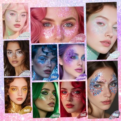 Blue Face and Body Glitter Stick for Sparkling Makeup, Hair Glitter Accessories for Women, Highlighting Stick for Fairy Dust Makeup, Cheerful Face Glitter for Festive Parties and Carnivals