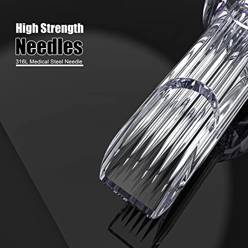 Wormhole Tattoo Cartridge Needles, 20pcs Mixed Sizes 3RL 5RL 5RM 7RM Disposable Tattoo Needles Cartridge Round Liner Shader Magnum for Cartridge Tattoo Pen Machine Permanent Makeup Tattoo Supplies
