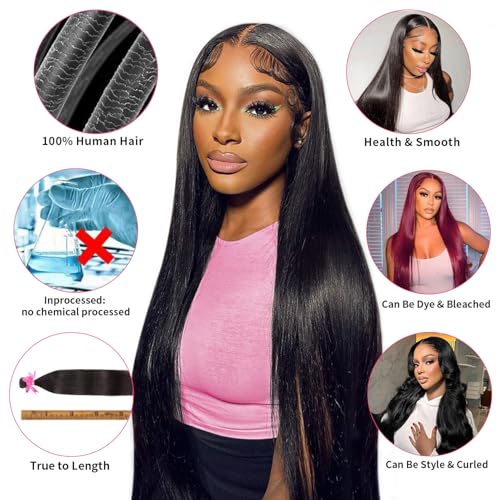 12A Straight Bundles Human Hair 22 24 26 Inch 100% Unprocessed Brazilian Virgin Hair Bundles Straight Hair 3 Bundles Weave Bundles Human Hair Extension