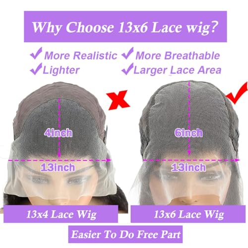32 Inch Deep Wave Lace Front Wig Human Hair Pre Plucked 200% Density 13x6 HD Lace Frontal Wigs For Women Human Hair Deep Wave Curly Wigs Human Hair Natural Black