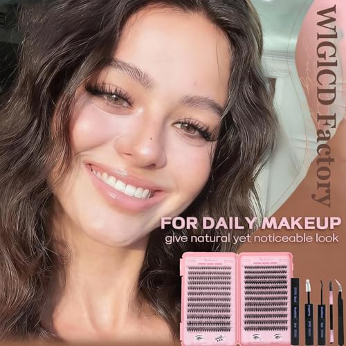 Lash Clusters Kit, Eyelash Clusters Individual Lash Extension Kit 480 Pcs D Curl Fluffy Wispy False Eyelashes Extensions Thin Band with Bond Seal Tweezers Brush Removers (30D+40D KIT 9-16mm)