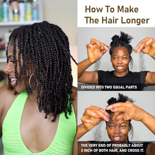 Afro Kinkys Bulk Human Hair -100% Real Human Hair for Mini Twist, Braiding, Loc Extensions & Crochet, Kinky Curly Hair Bundles, Natural Afro Bulk for Dreadlocks(1B, 18 Inch(Pack of 1))