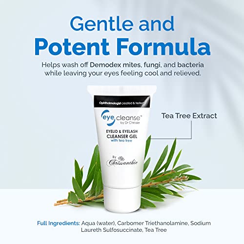 All-in-One Lash Extension and Eyelid Cleanser Gel, Makeup Remover with Tea Tree Oil, Eyelash Care Must-Have, 30 ml - EyeCleanse