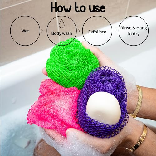 AFRIKI African Net Sponge ? Exfoliating Body Scrubber, Black Owned & Rooted in Africa, All Skin Types | 45 in Long