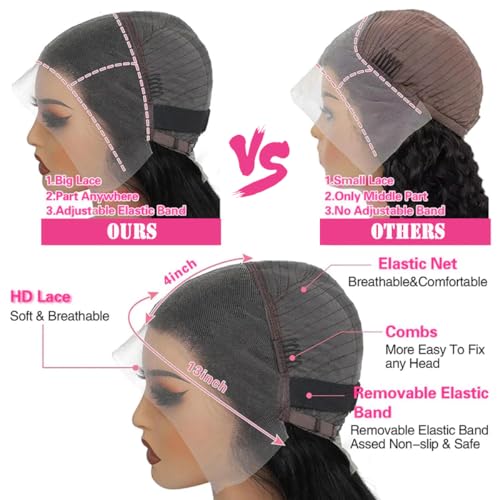 Bob Wigs Human Hair 13x4 HD Lace Front Bob Wig Human Hair Short Straight Frontal Glueless Bob Wigs for Black Women Human Hair Pre Plucked with Baby Hair Side Part 180% Density 12 Inch D