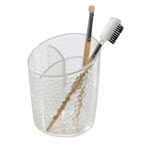 InterDesign Rain Cosmetic Organizer Cup for Vanity Cabinet, Clear