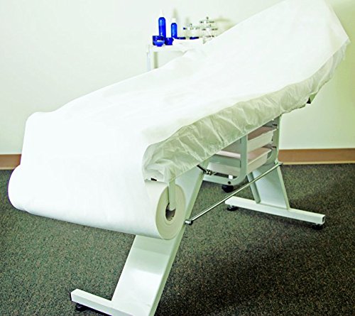 Disposable Non-Woven Bed Sheet Roll 24" x 330 ft Perforated Every 6 feet White Water Repellent Soft Durable Table Cover for Spa Salon Massage Medical and Dermatology use Renders 55 full Treatments
