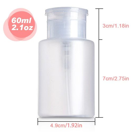 Pump Dispenser-Refillable Cosmetic Push Down Pump Dispenser-PP Material Alcohol Dispenser-Empty Makeup Acetone Containers for Acetone Nail Polish Remover,Nail Care,and Alcohol (3PCS)