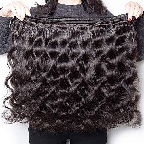 12A Body Wave Bundles Human Hair 24 26 28 Inch 3 Bundles Human Hair 100% Unprocessed Brazilian Virgin Hair Bundles Body Wave Human Hair Bundles Human Hair Extensions Natural Black