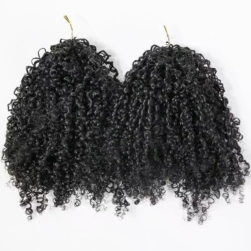 100% Human Hair Knotless Pre-Separated Crochet Hair Extensions Human Hair Afro Kinky Curly Feather Crochet Human Hair Extensions With String In The Middle For Braids 18inch 120g