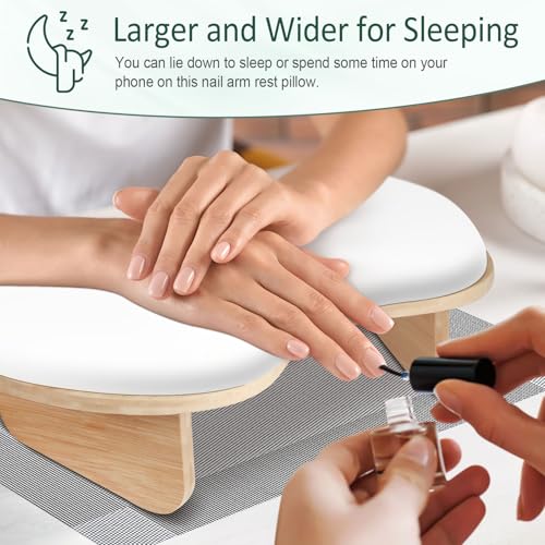 Arm Rest for Nails Tech, Nail Arm Rest Cushion with Nail Table Mat, U Shaped Nail Rest, Hand Rest for Nails Tech, Nail Rest Stand, Manicure Hand Rest with Detachable Brackets, Nail Hand Rest, White