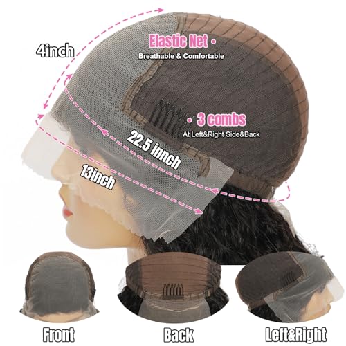 34 Inch Body Wave Lace Front Wigs Human Hair Pre Plucked 13x4 HD Lace Front Wigs Human Hair 200% Density Body Wave Glueless Frontal Wigs Human Hair for Women