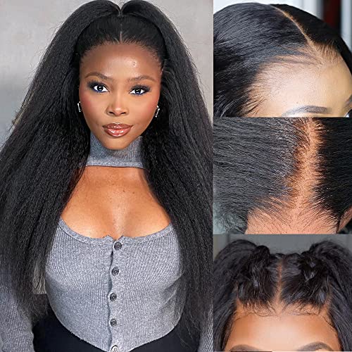 GOLFMAX human hair wig lace front wigs human hair pre plucked with baby hair transparent hd lace front wig for black women 28 Inch