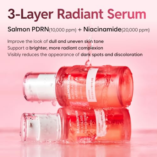 Salmon PDRN Reju Glass 3-Layer Serum, Radiance & Firming Facial Serum with 1% PDRN, Niacinamide, Collagen, Hyaluronic Acid, 30g (1.06 fl oz)