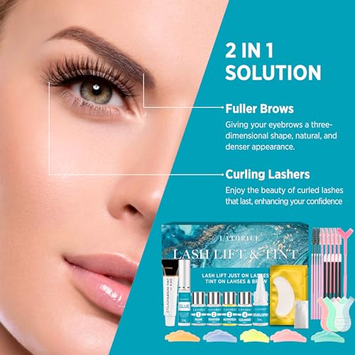 Lash Lift Kit for Eyelash Perm: Natural Lash Curling & Lifting - Salon Quality DIY Instructions Eyelash Lift Kit at Home