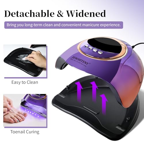 JEWHITENY Purple Fast U V Dryer for Gel Nail Polish:Gel Manicure U V Light with 4 Timers & Automatic Sensor Gel Nail Lamp Professional Curing LED Light