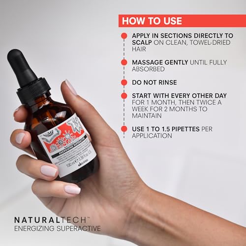 Davines Naturaltech ENERGIZING Superactive Treatment, Reduce Hair Loss, Improve Scalp Tone and Reduce Sebum Production, 3.38 Fl. Oz.